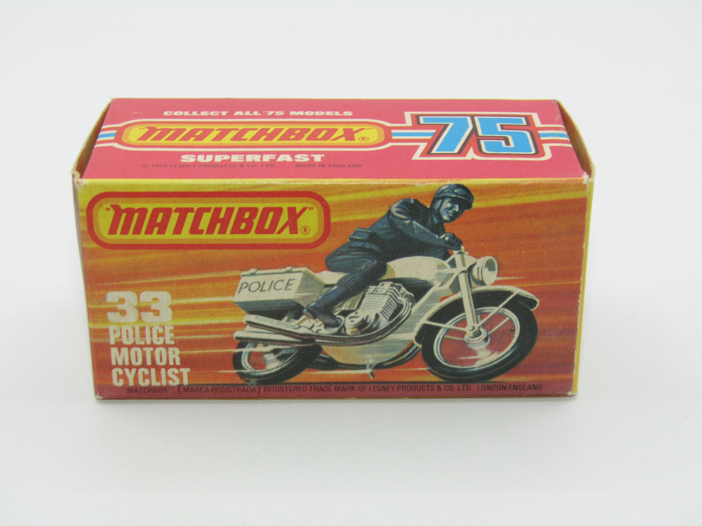Matchbox Superfast 33C Police Motorcyclist Red Airscreen 4 Label