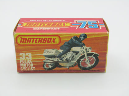 Matchbox Superfast 33C Police Motorcyclist Red Airscreen 4 Label