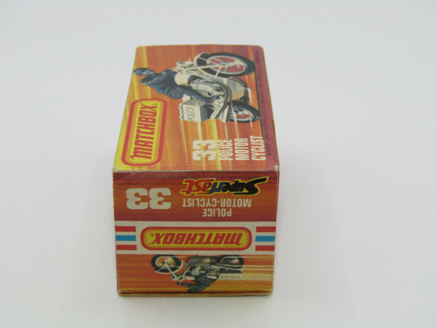 Matchbox Superfast 33C Police Motorcyclist Red Airscreen 4 Label