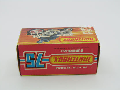 Matchbox Superfast 33C Police Motorcyclist Red Airscreen 4 Label
