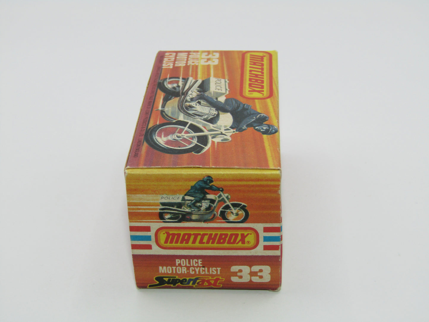 Matchbox Superfast 33C Police Motorcyclist Red Airscreen 4 Label