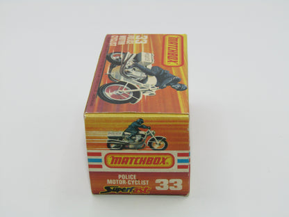 Matchbox Superfast 33C Police Motorcyclist Red Airscreen 4 Label