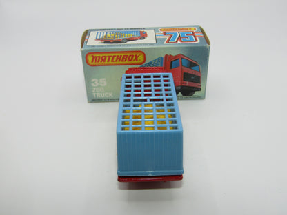 Matchbox Superfast No 35D Zoo Truck RED BASE 5 Spoke Wheels