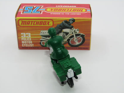 Matchbox Superfast 33C Police Motorcyclist Green Rider Polizei Wire Wheels