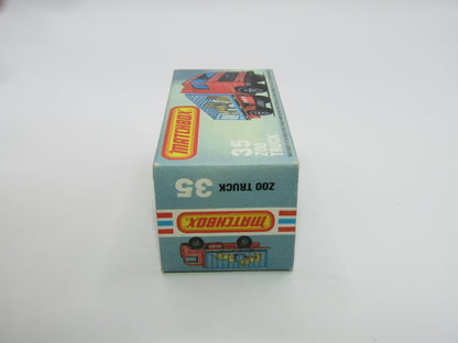 Matchbox Superfast No 35D Zoo Truck RED BASE 5 Spoke Wheels