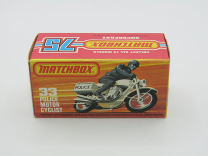 Matchbox Superfast 33C Police Motorcyclist Green Rider Polizei Wire Wheels