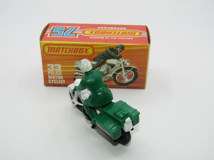 Matchbox Superfast 33C Police Motorcyclist Green Rider Polizei Mag Wheels