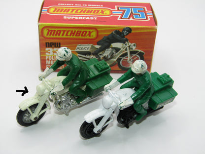 Matchbox Superfast 33C Police Motorcyclist CREAM BODY Polizei Wire Wheels