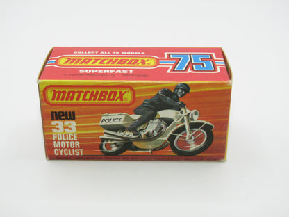 Matchbox Superfast 33C Police Motorcyclist CREAM BODY Polizei Wire Wheels
