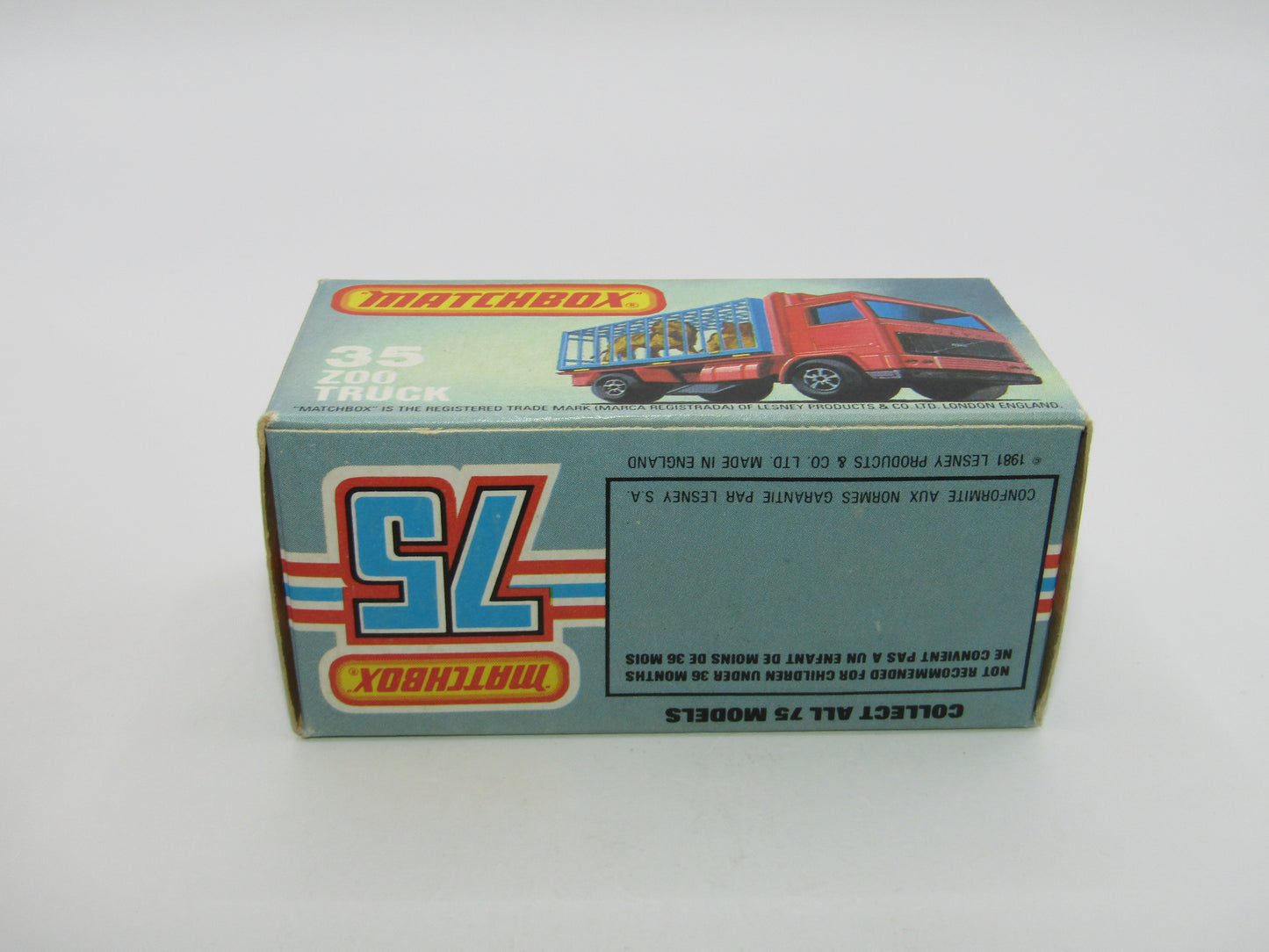 Matchbox Superfast No 35D Zoo Truck RED BASE MALTESE CROSS Wheels