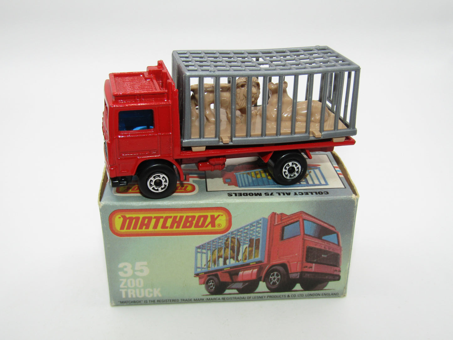 Matchbox Superfast No 35D Zoo Truck 5 ARCH WIDE Wheels Grey Cage