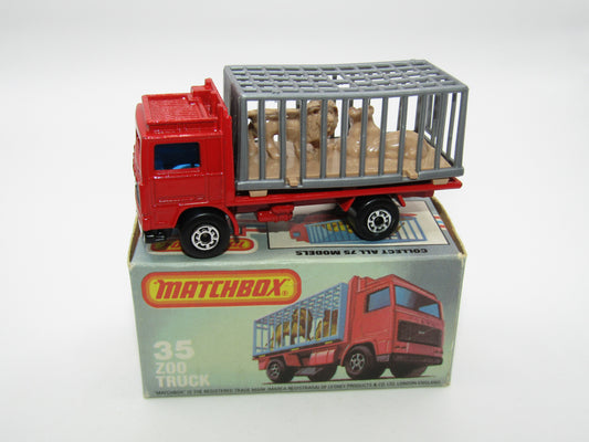 Matchbox Superfast No 35D Zoo Truck 5 ARCH WIDE Wheels Grey Cage