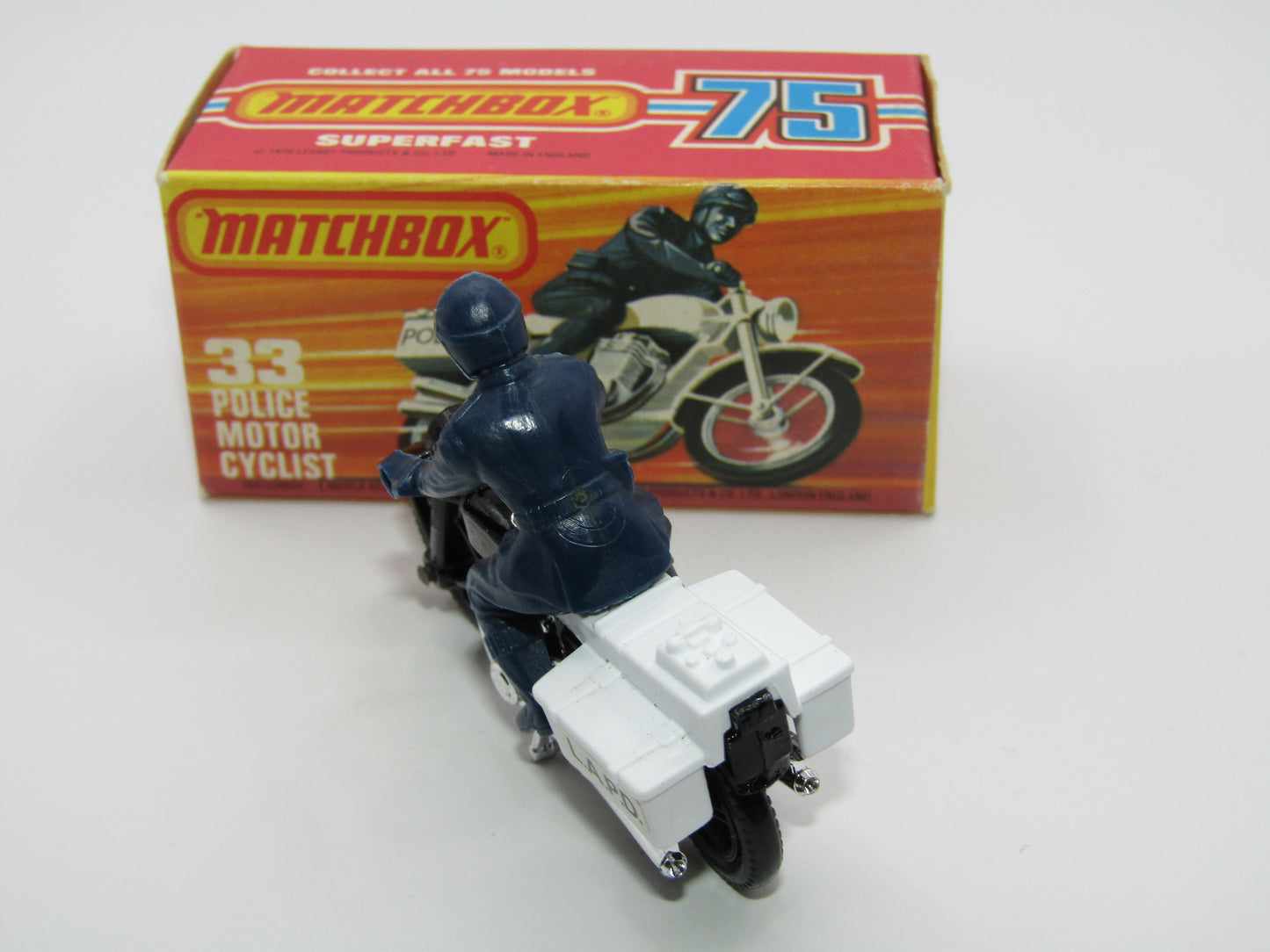 Matchbox Superfast 33C Police Motorcyclist BLACK Body, LAPD