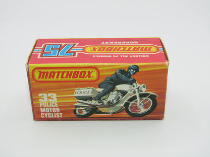 Matchbox Superfast 33C Police Motorcyclist BLACK Body, LAPD