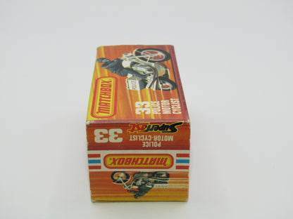 Matchbox Superfast 33C Police Motorcyclist BLACK Body, LAPD