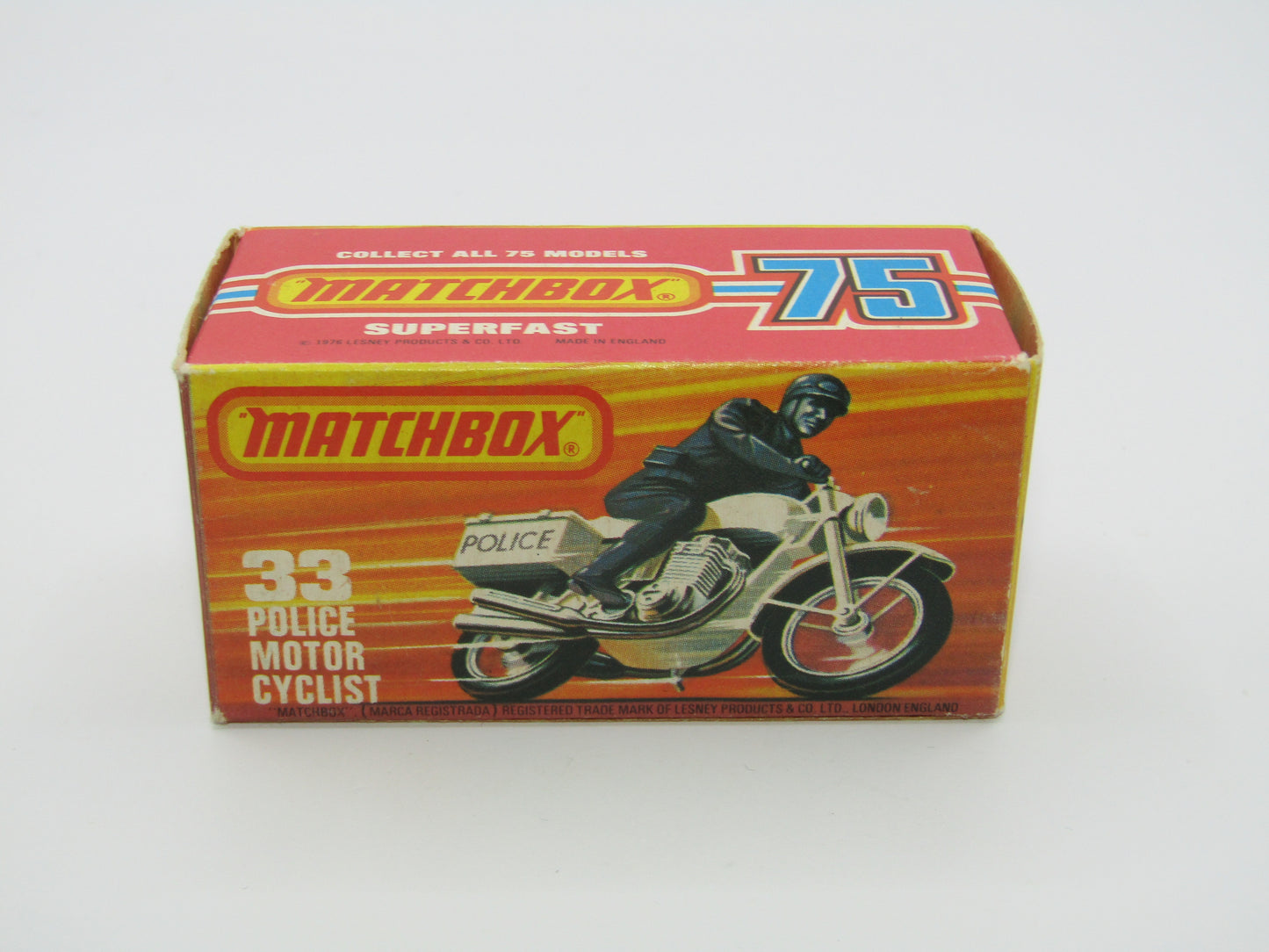 Matchbox Superfast 33C Police Motorcyclist BLACK Body, Black Case POLICE