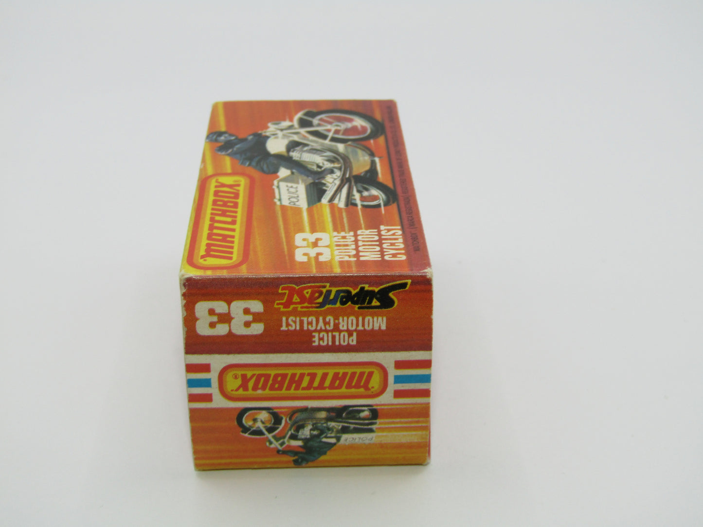 Matchbox Superfast 33C Police Motorcyclist BLACK Body, Black Case POLICE