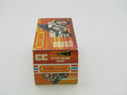 Matchbox Superfast 33C Police Motorcyclist BLACK Body, Black Case POLICE