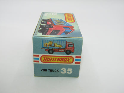 Matchbox Superfast No 35D Zoo Truck SMOKE Windows Blue Cage Yellow Lions