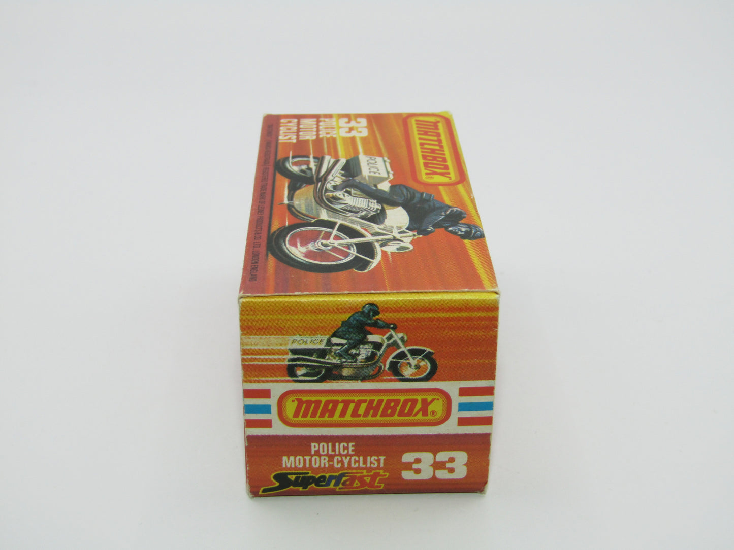 Matchbox Superfast 33C Police Motorcyclist BLACK Body, Black Case POLICE