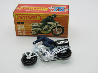 Matchbox Superfast 33C Police Motorcyclist White, Black POLICE Case