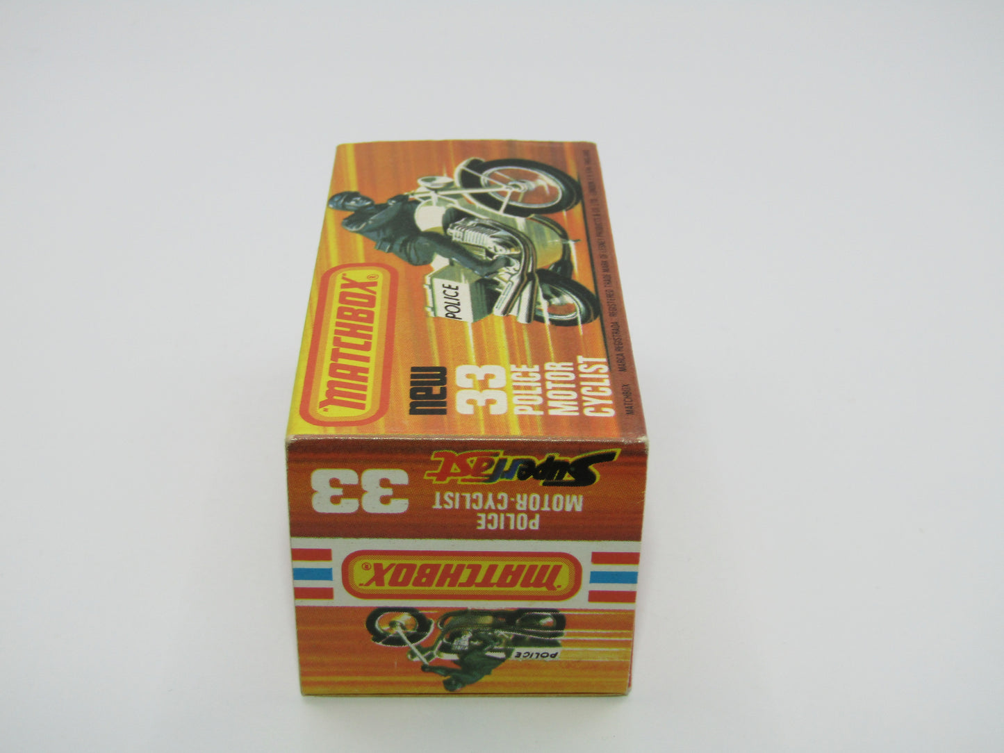Matchbox Superfast 33C Police Motorcyclist White, Black POLICE Case