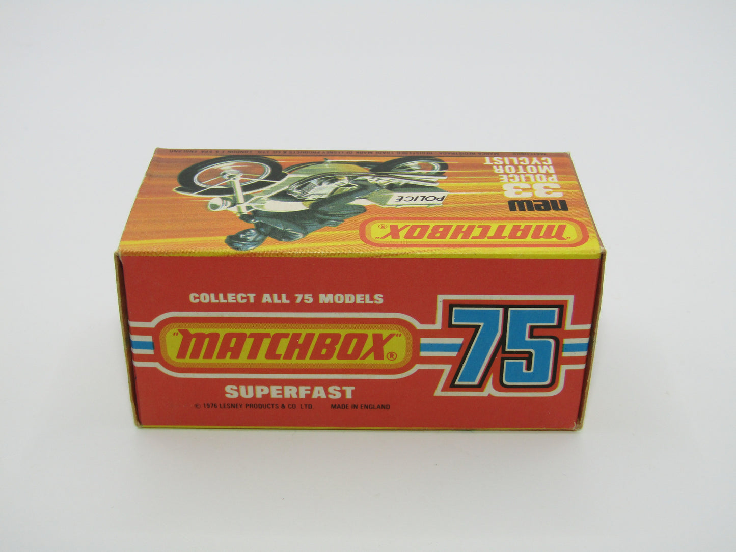 Matchbox Superfast 33C Police Motorcyclist White, Black POLICE Case