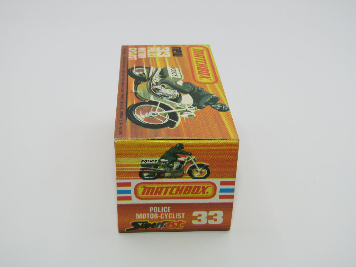 Matchbox Superfast 33C Police Motorcyclist White, Black POLICE Case