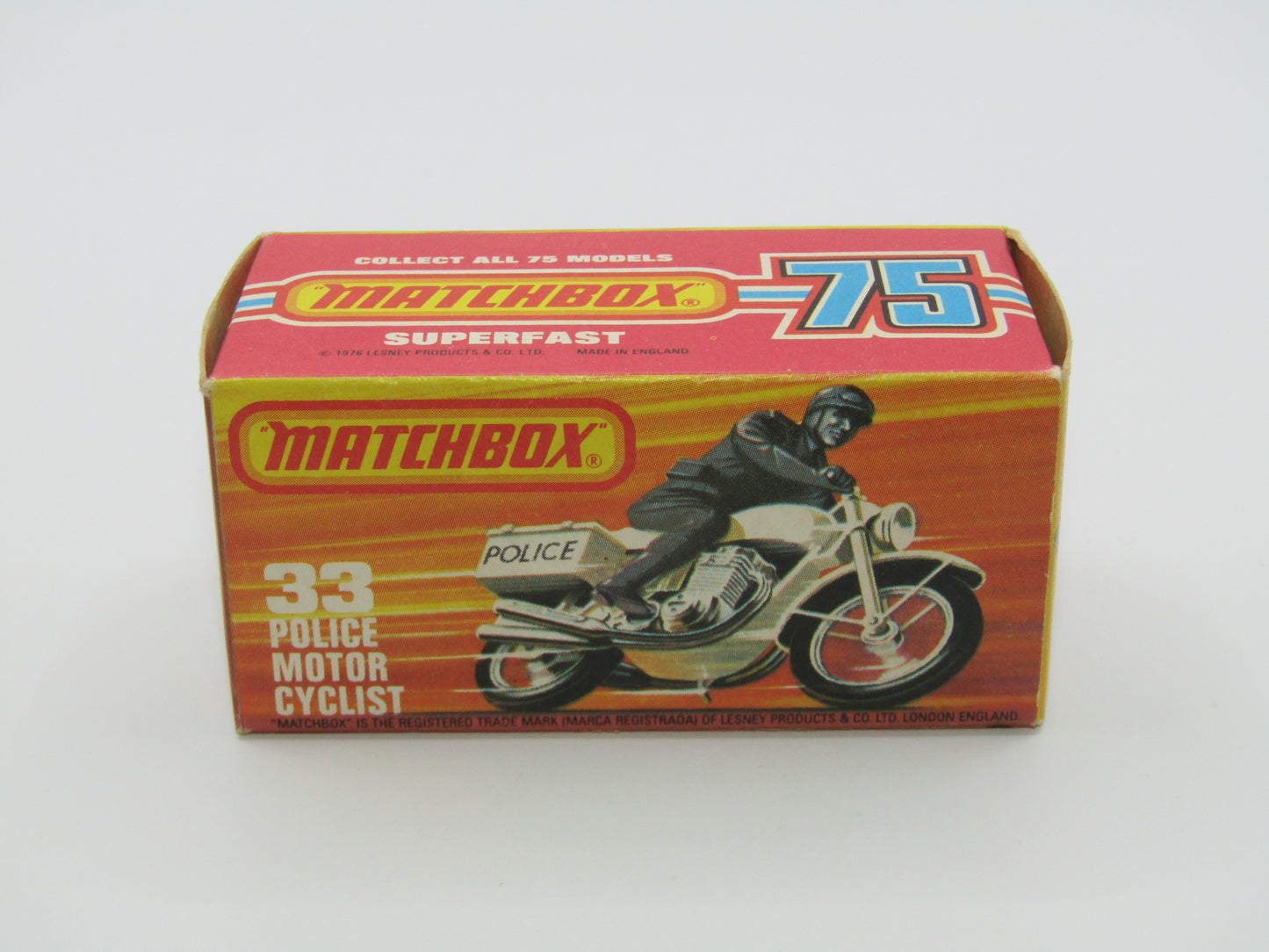 Matchbox Superfast 33C Police Motorcyclist White BRIGHT BLUE DRIVER