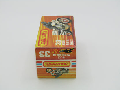 Matchbox Superfast 33C Police Motorcyclist White BRIGHT BLUE DRIVER
