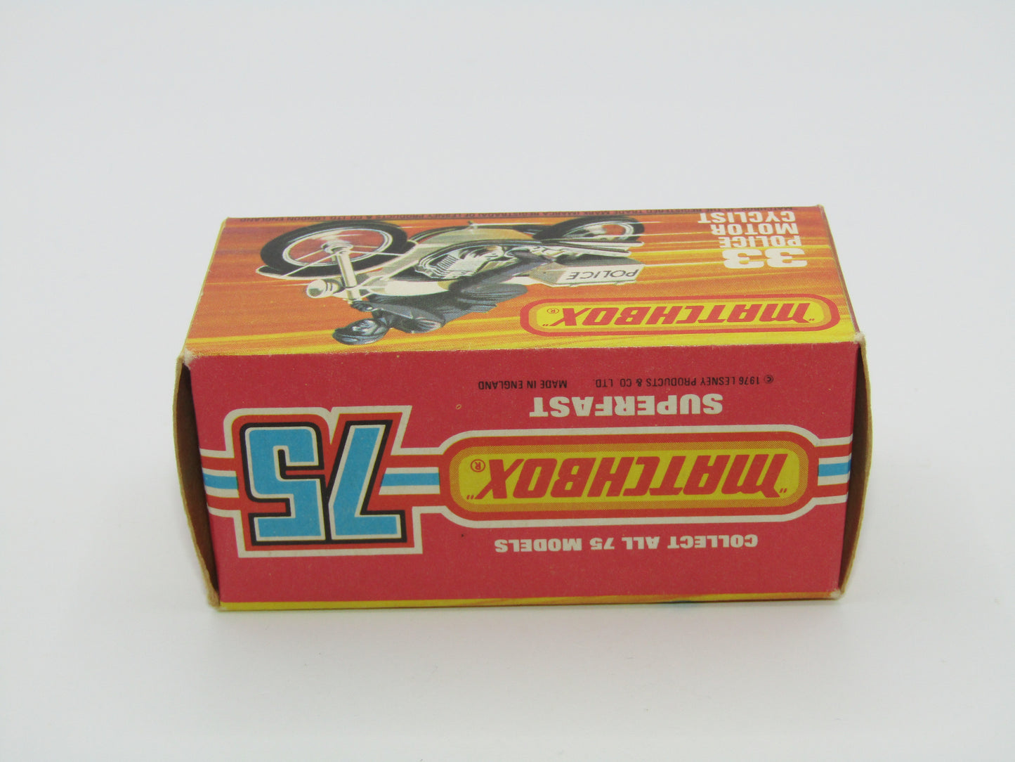 Matchbox Superfast 33C Police Motorcyclist White BRIGHT BLUE DRIVER