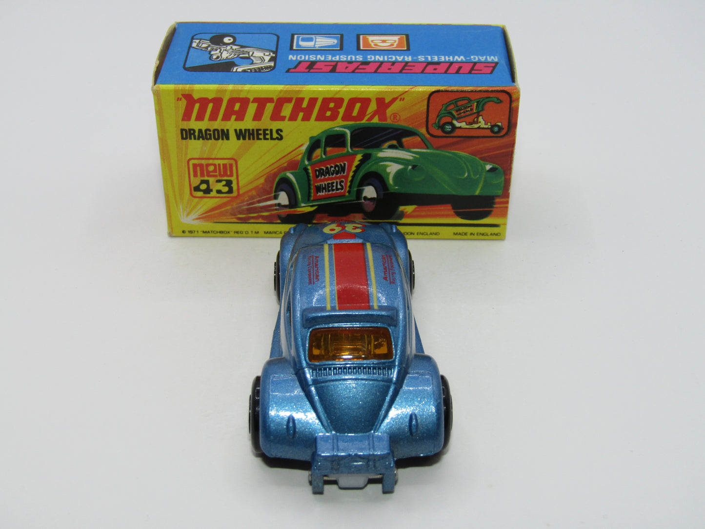 Matchbox Superfast Beetle Streaker Dark Metallic Blue Hong Kong Base