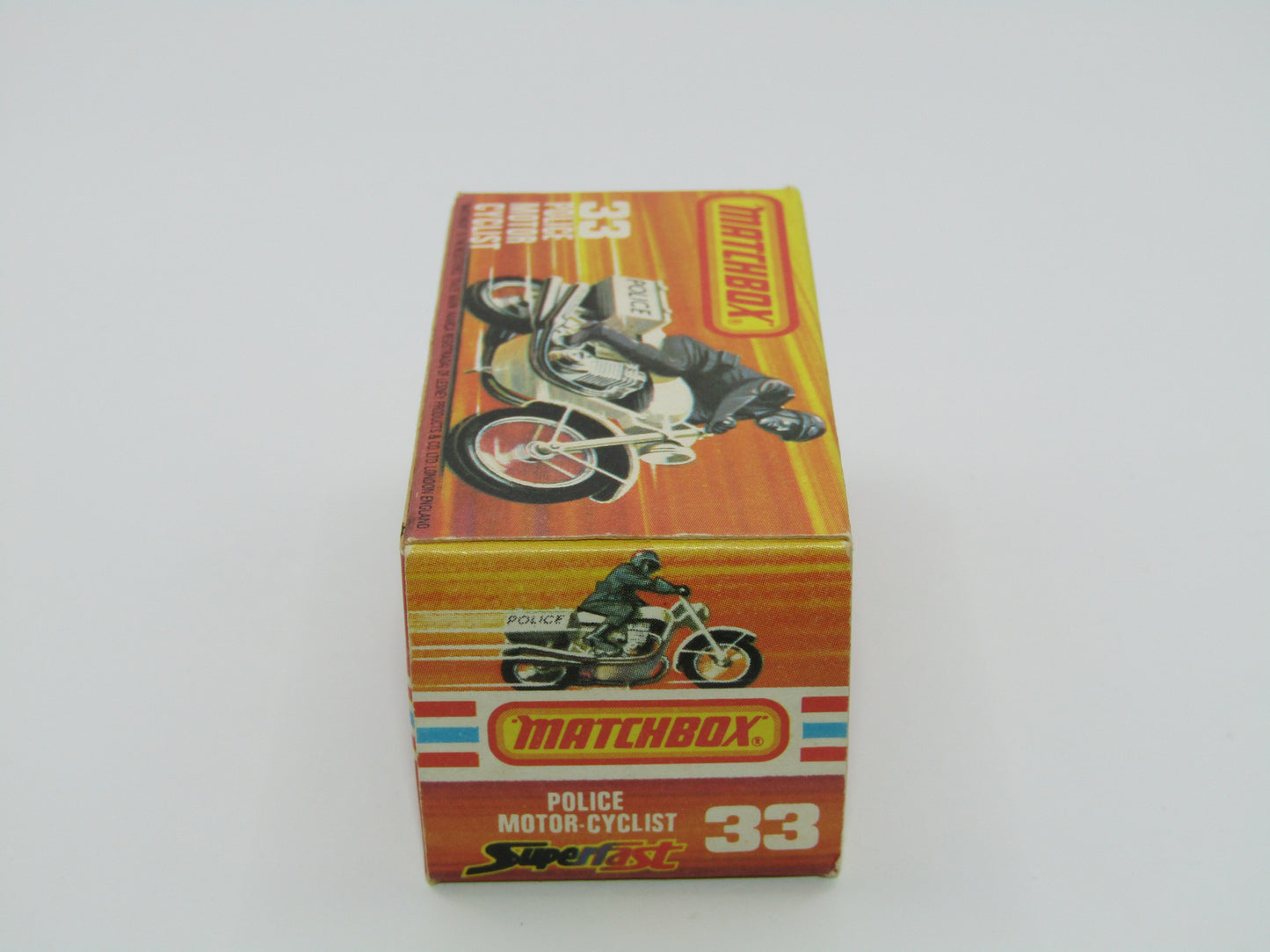 Matchbox Superfast 33C Police Motorcyclist White BRIGHT BLUE DRIVER