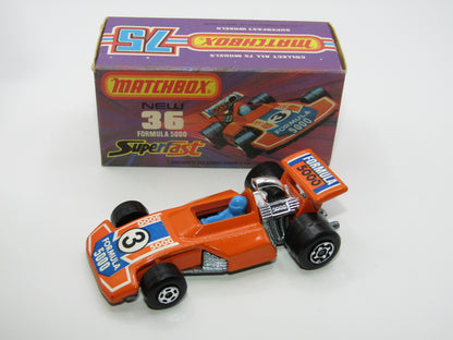 Matchbox Superfast No 36C Formula 5000 Racing Car Orange