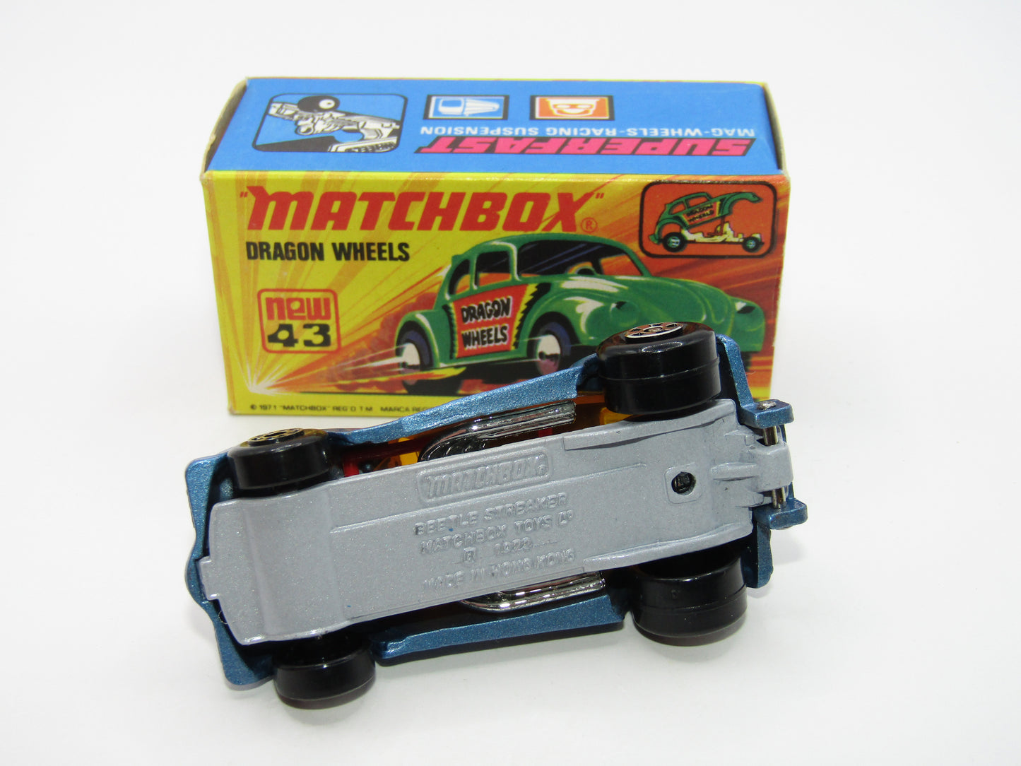 Matchbox Superfast Beetle Streaker Dark Metallic Blue Hong Kong Base