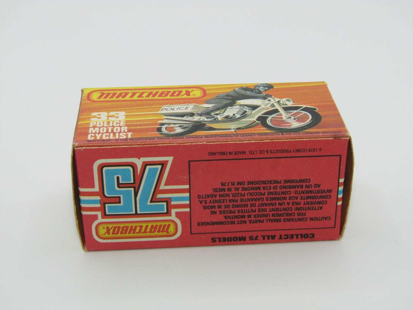 Matchbox Superfast 33C Police Motorcyclist White BRIGHT BLUE DRIVER