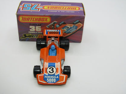 Matchbox Superfast No 36C Formula 5000 Racing Car Orange