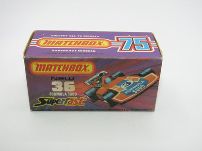 Matchbox Superfast No 36C Formula 5000 Racing Car Orange