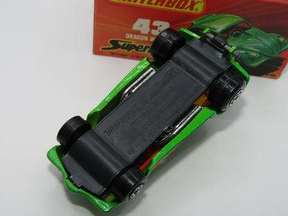 Matchbox Superfast 43B Dragon Wheels GREY Base Dark Green Body