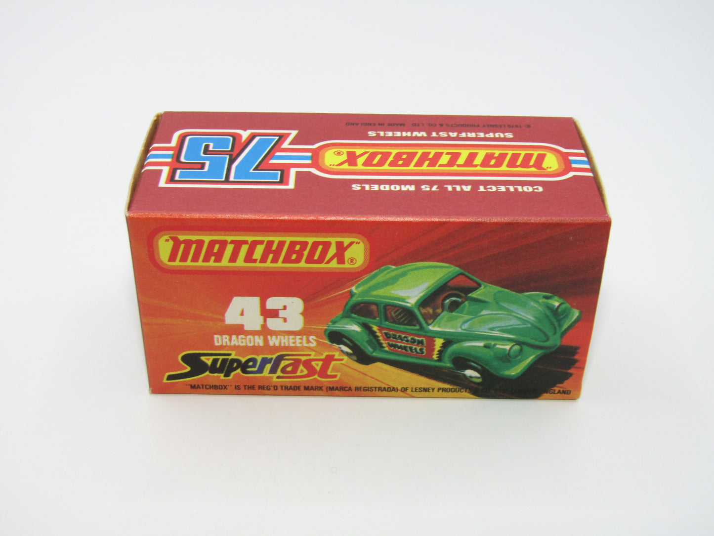 Matchbox Superfast 43B Dragon Wheels GREY Base Dark Green Body