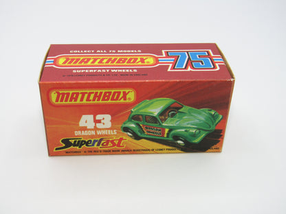 Matchbox Superfast 43B Dragon Wheels GREY Base Dark Green Body