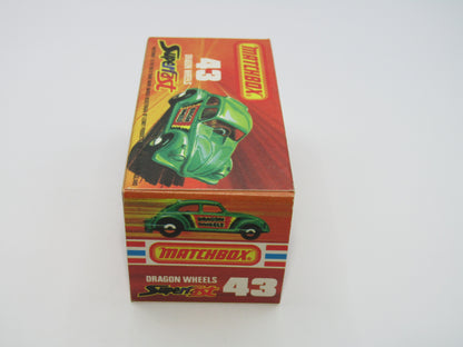 Matchbox Superfast 43B Dragon Wheels GREY Base Dark Green Body