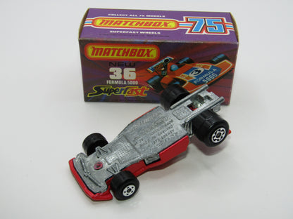 Matchbox Superfast No 36C Formula 5000 Racing Car RED Yellow Driver