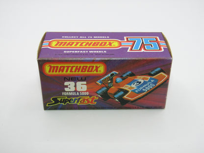 Matchbox Superfast No 36C Formula 5000 Racing Car RED Yellow Driver