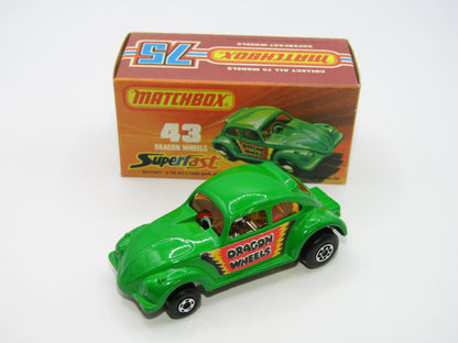 Matchbox Superfast 43B Dragon Wheels UNPAINTED Base Dark Green Body