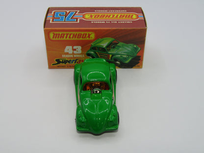 Matchbox Superfast 43B Dragon Wheels UNPAINTED Base Dark Green Body