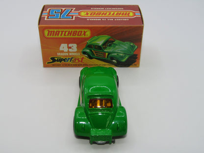 Matchbox Superfast 43B Dragon Wheels UNPAINTED Base Dark Green Body