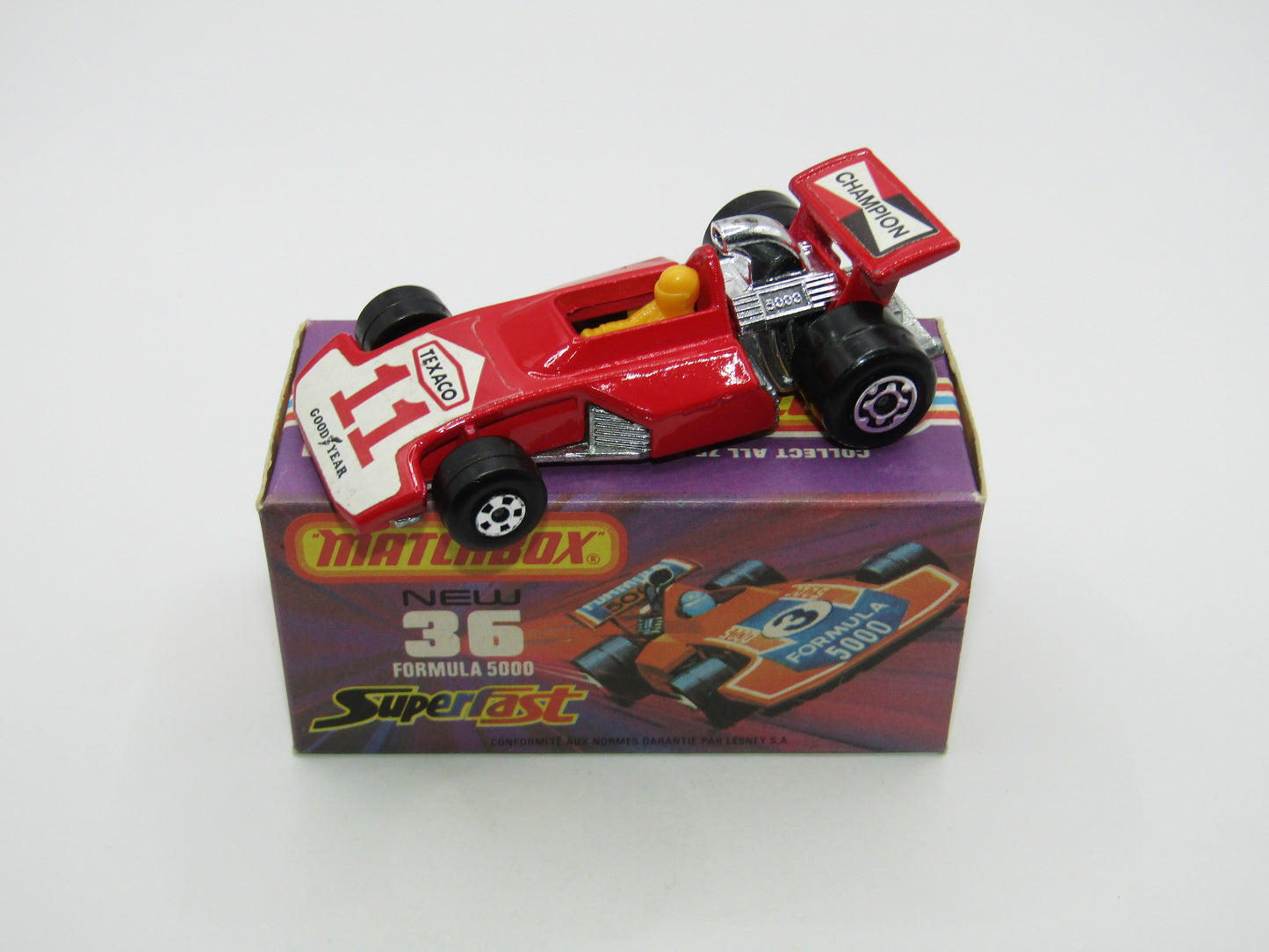 Matchbox Superfast No 36C Formula 5000 Racing Car DARK Red Champion Texaco