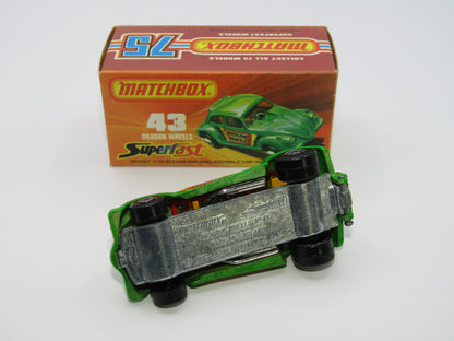 Matchbox Superfast 43B Dragon Wheels UNPAINTED Base Dark Green Body