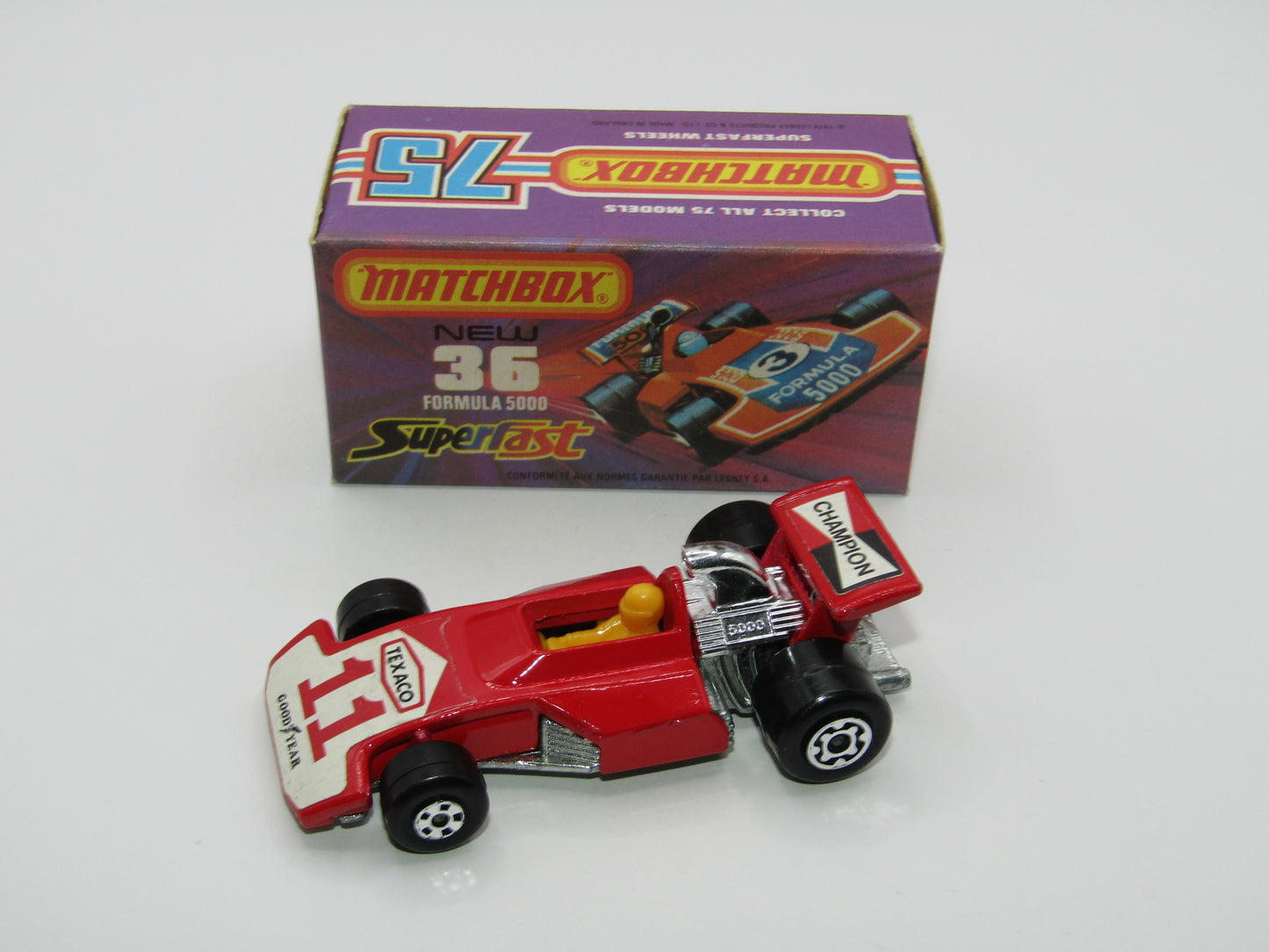 Matchbox Superfast No 36C Formula 5000 Racing Car DARK Red Champion Texaco